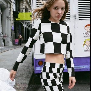 Zara checkered crop top
